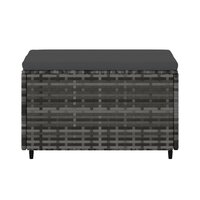 Voetensteun met kussen poly rattan grijs 4