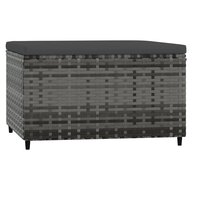 Voetensteun met kussen poly rattan grijs 5