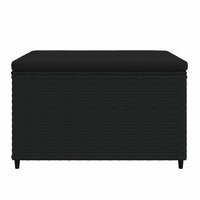Voetensteun met kussen poly rattan zwart 3