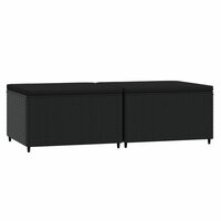 Voetensteunen 2 st met kussens poly rattan zwart 2