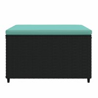 Voetensteunen 2 st met kussens poly rattan zwart 4