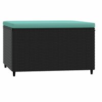 Voetensteunen 2 st met kussens poly rattan zwart 5