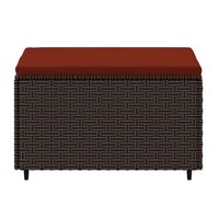 Voetensteun met kussen poly rattan bruin 4