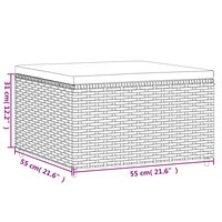 Voetensteun met kussen poly rattan bruin 7