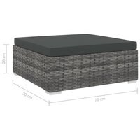 Voetensteun 1 st met kussen poly rattan grijs 4