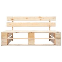 Tuinbank pallet met zandkleurige kussens grenenhout 4