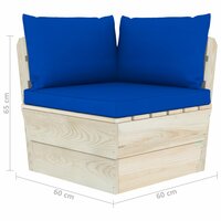 Tuinbank 2-zits met kussens pallet vurenhout 7