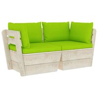 Tuinbank 2-zits met kussens pallet vurenhout 2