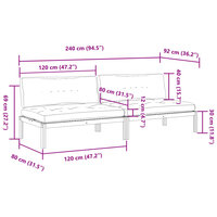 Tuinmiddenbanken 2 st pallet met kussens massief acaciahout 8