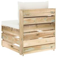 Middenbank sectioneel met kussens groen ge&amp;iuml;mpregneerd hout 4