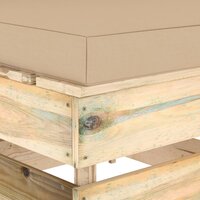 Middenbank sectioneel met kussens groen ge&amp;iuml;mpregneerd hout 5