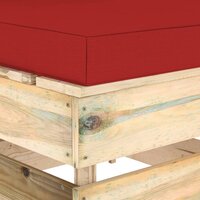 Middenbank sectioneel met kussens groen ge&amp;iuml;mpregneerd hout 5