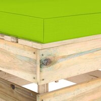 Middenbank sectioneel met kussens groen ge&amp;iuml;mpregneerd hout 5
