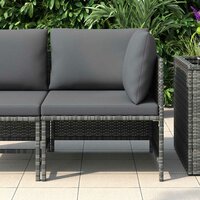 Hoekbank sectioneel met kussens poly rattan grijs 3