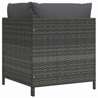 Hoekbank sectioneel met kussens poly rattan grijs 6