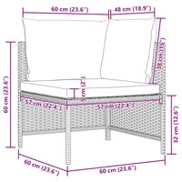 Hoekbank sectioneel met kussens poly rattan grijs 9