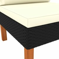 Middenbanken 2 st poly rattan en massief eucalyptushout 7
