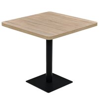 Bistrotafel vierkant 80x80x75 cm MDF en staal eikenkleur 2