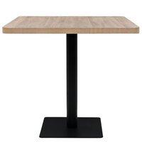 Bistrotafel vierkant 80x80x75 cm MDF en staal eikenkleur 3