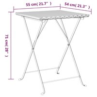Bistrotafel inklapbaar 55x54x71 cm poly rattan grijs 8