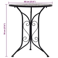 Bistrotafel moza&amp;iuml;ek 60 cm keramiek grijs 7