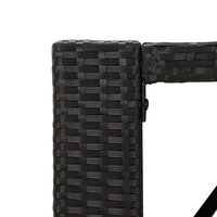 Bartafel met glazen blad 185x80x110 cm poly rattan zwart 5
