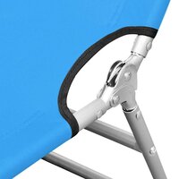 Ligbed inklapbaar met hoofdkussen staal turquoiseblauw 3
