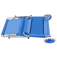 Ligbed met luifel en wieltjes inklapbaar staal blauw 6