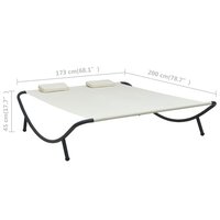 Loungebed stof cr&amp;egrave;me 7