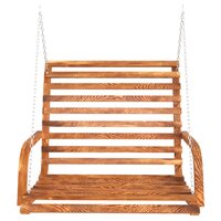 Schommelbank 126x63x92 cm gebogen hout met teakafwerking 3