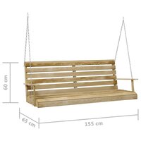 Schommelbank 155x65x60 cm ge&amp;iuml;mpregneerd grenenhout 6