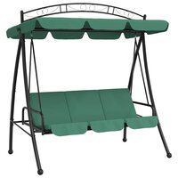 Schommelbank met luifel 198 cm stof en staal groen 2