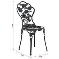 Bistrostoelen 2 st gietaluminium zwart 7