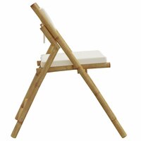 Bistrostoelen 4 st inklapbaar met kussens bamboe cr&amp;egrave;mewit 5