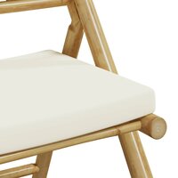 Bistrostoelen 4 st inklapbaar met kussens bamboe cr&amp;egrave;mewit 8