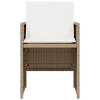 3-delige Bistroset met kussens poly rattan beige 5