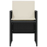 3-delige Bistroset met kussens poly rattan zwart 5