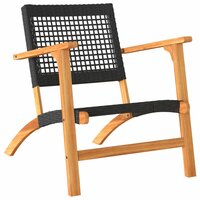 3-delige Bistroset poly rattan en massief acaciahout zwart 4