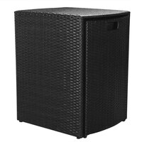 3-delige Bistroset met kussens poly rattan zwart 4