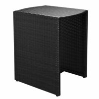 3-delige Bistroset met kussens poly rattan zwart 5