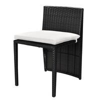 3-delige Bistroset met kussens poly rattan zwart 6