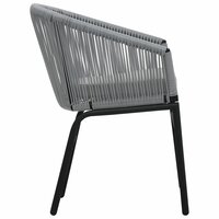 3-delige Bistroset met kussens PE-rattan grijs 6