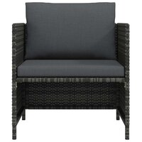 Tuinbank met kussens poly rattan grijs 4