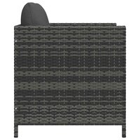 Tuinbank met kussens poly rattan grijs 5