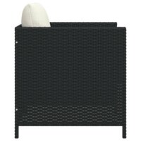 Tuinbank met kussens poly rattan zwart 5
