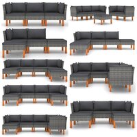 Tuinbank poly rattan en massief eucalyptushout 7