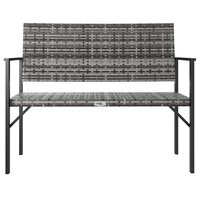 Tuinbank 2-zits poly rattan grijs 3