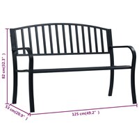 Tuinbank 125 cm staal zwart 7