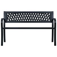 Tuinbank 125 cm staal zwart 2