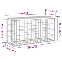 Tuinbank schanskorfontwerp 83x31,5x42 cm massief grenenhout 8